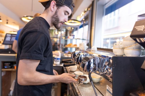 Barista at Jay Kays Cage Dublin city centre