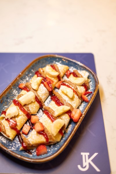 Delicious crepes served at Jay Kays cafe
